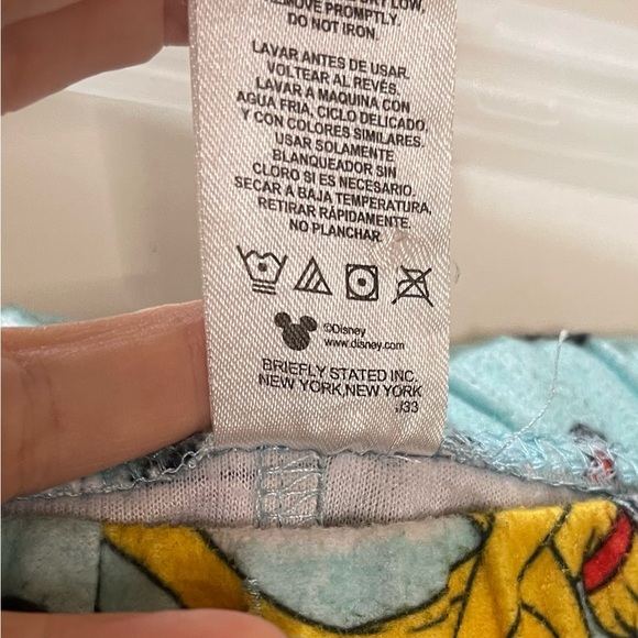 Disney Blue Pajama Pants Mickey & Friends Ice Skating Fuzzy Holiday Size XL - Picture 5 of 6